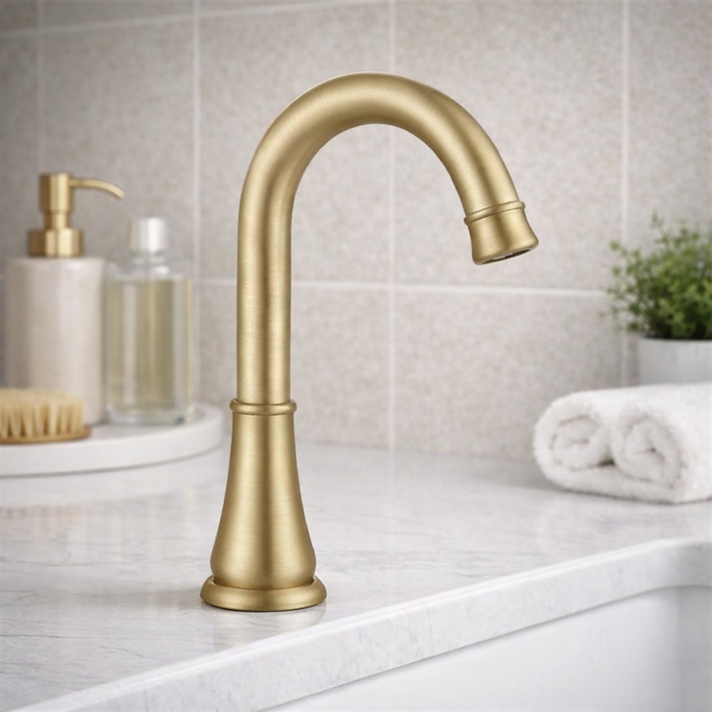 Fontana Commercial Design Brushed Gold Touchless Faucet (FS-SFBG), product view
